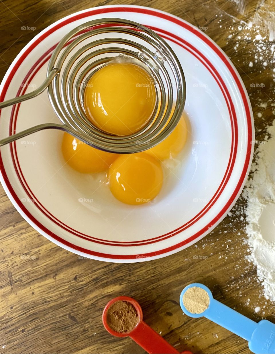 Separating eggs for a recipe 