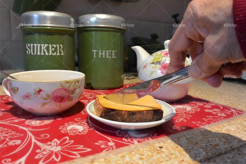 Cutting my gingerbread.