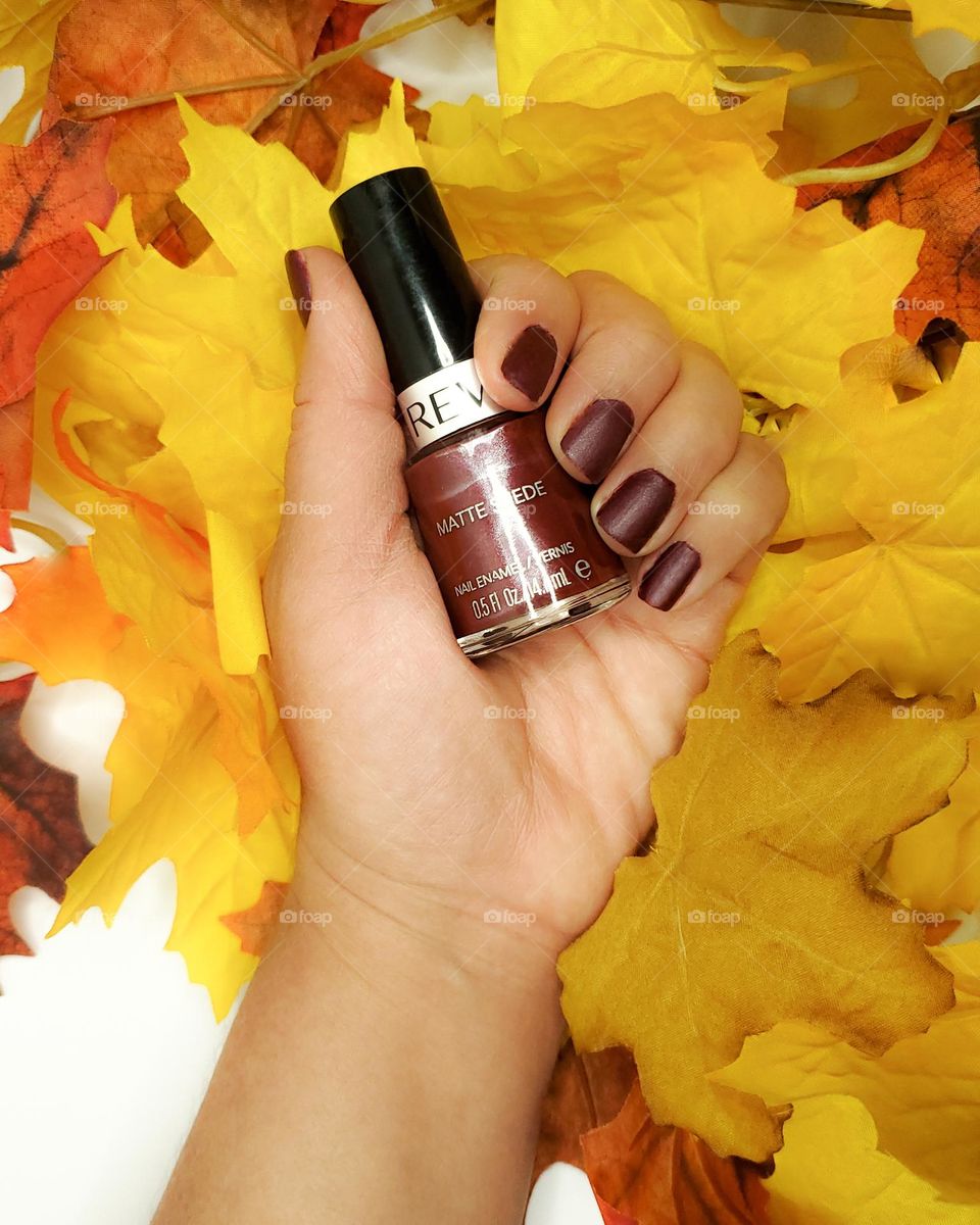 Fall inspired - Revlon matte suede nail polish