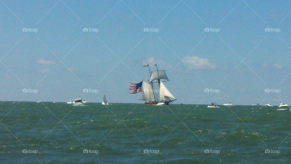 Tall ship on Lake Erie