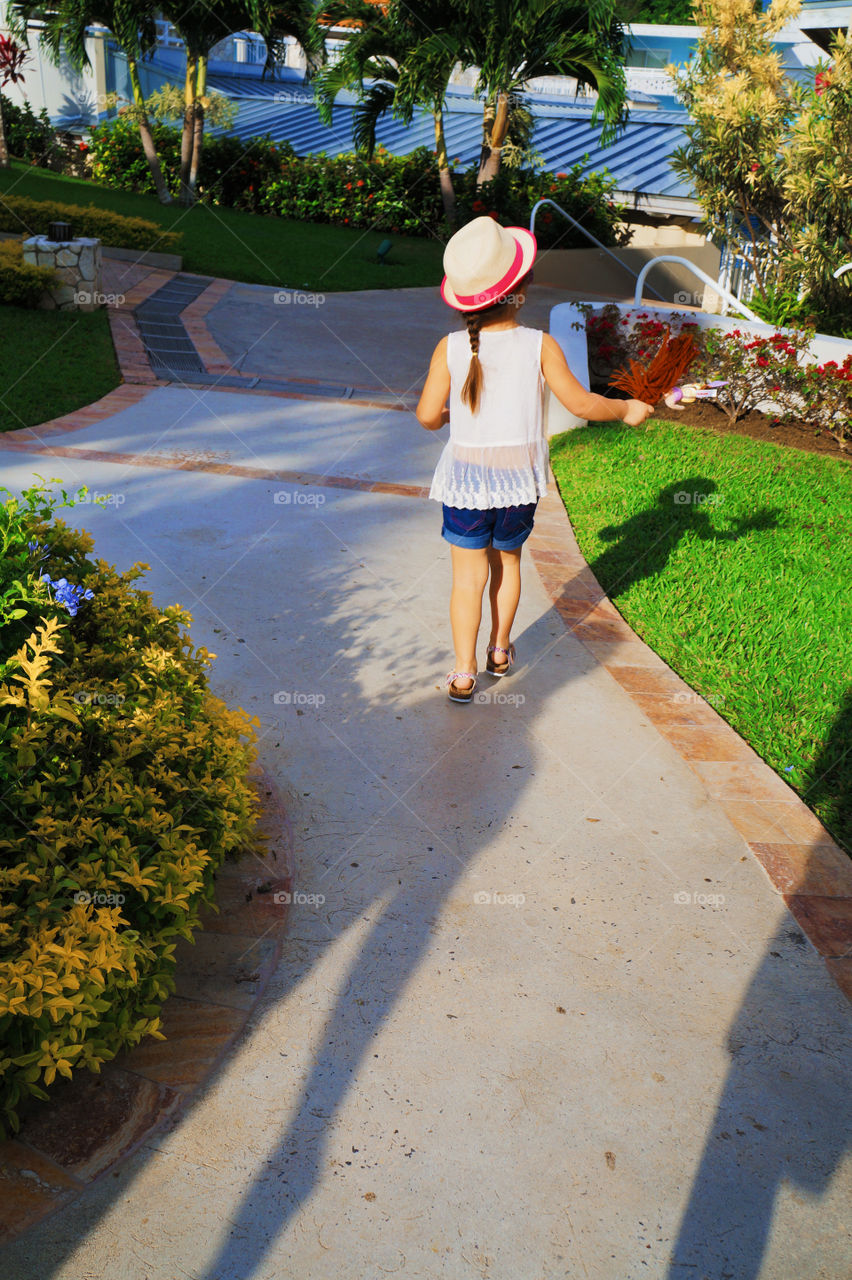 Garden, Tree, Flower, Girl, Summer