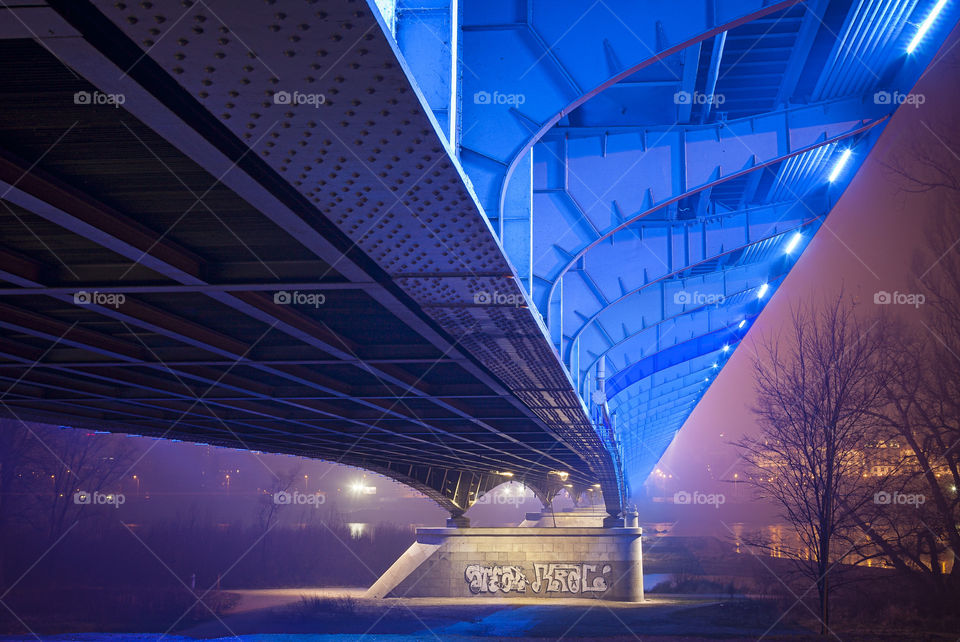 Under one of many bridges in Warsaw