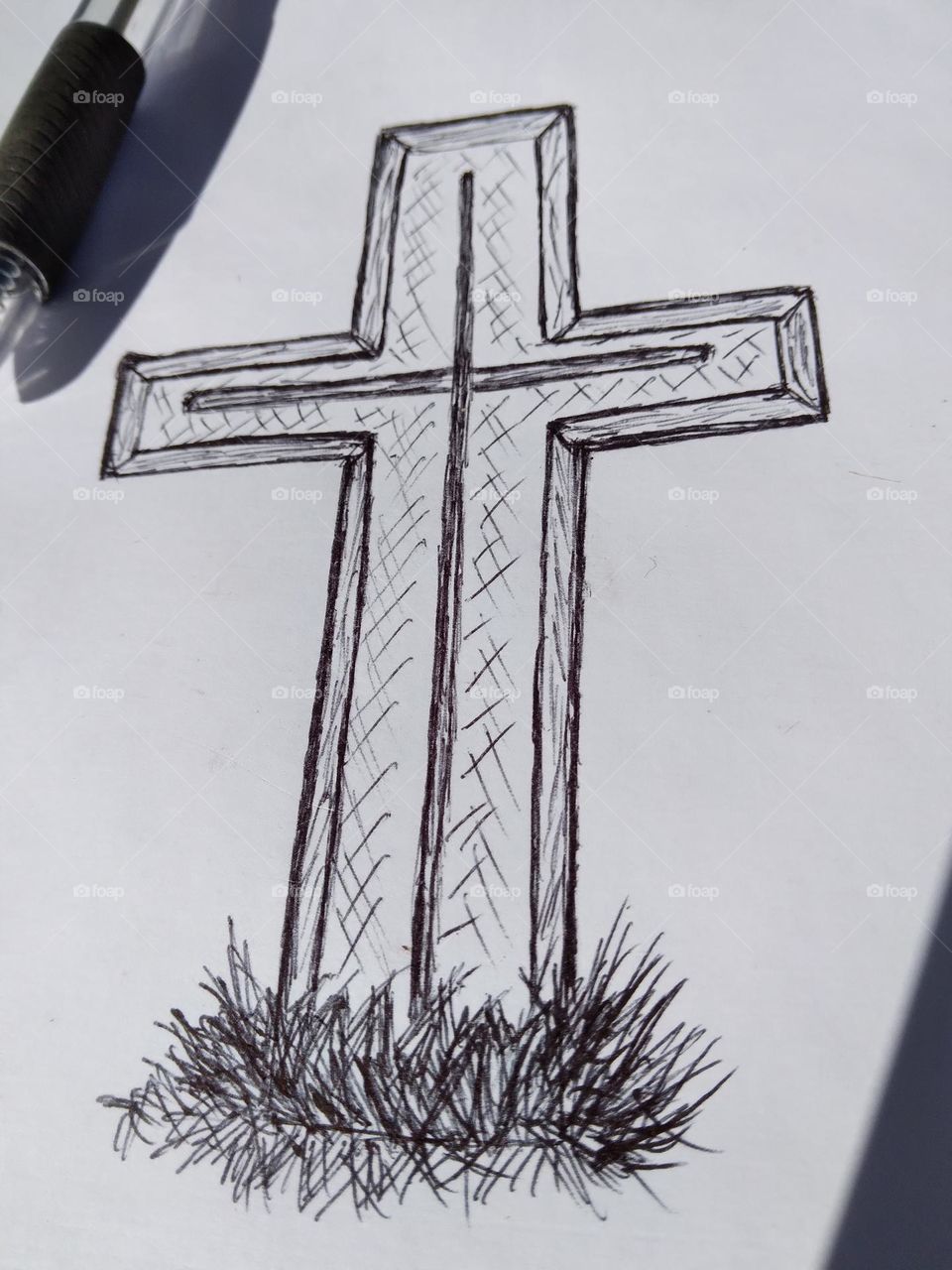hand drawn cross