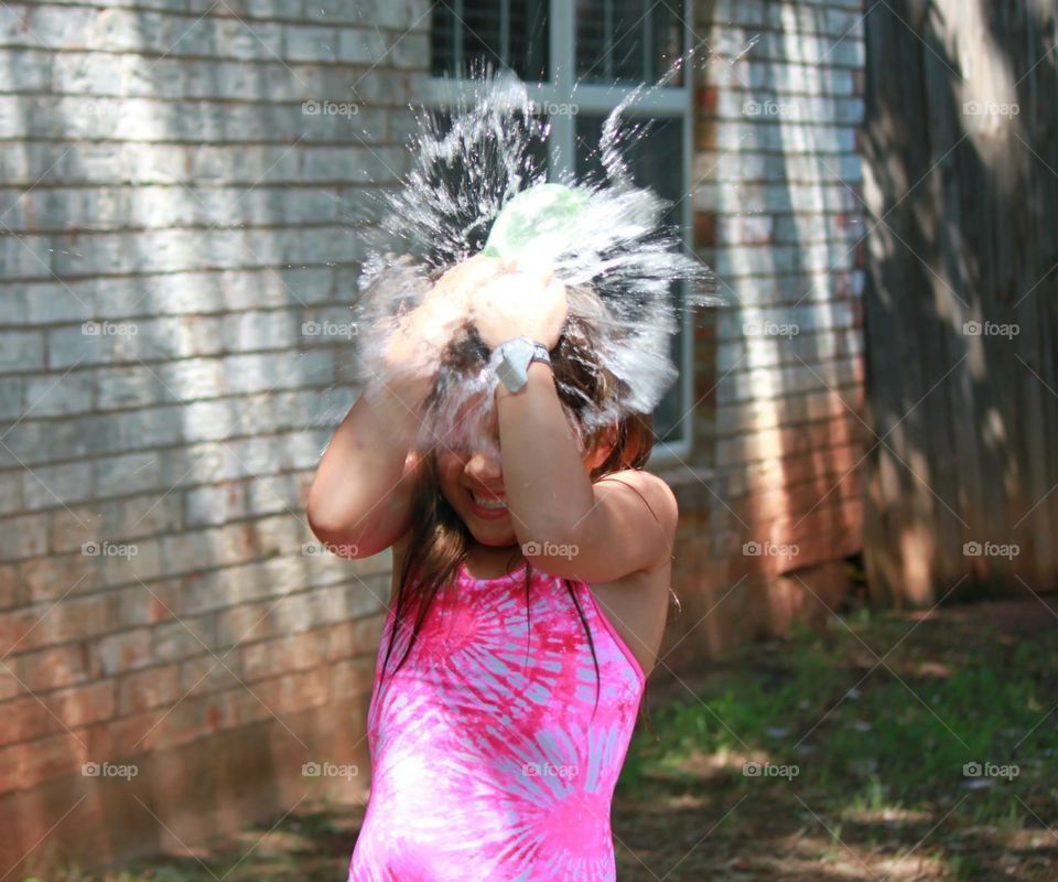 Water Balloon Bust. July 4th cookout with water balloons