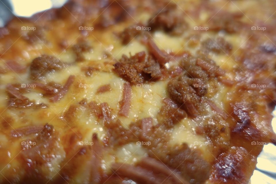 Pizza for meat lovers - close up