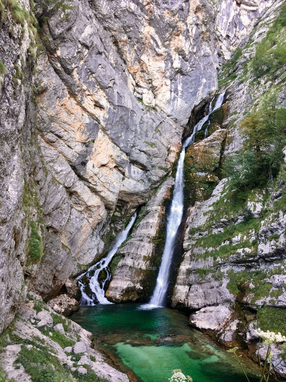 Waterfall of triglav of slovenia