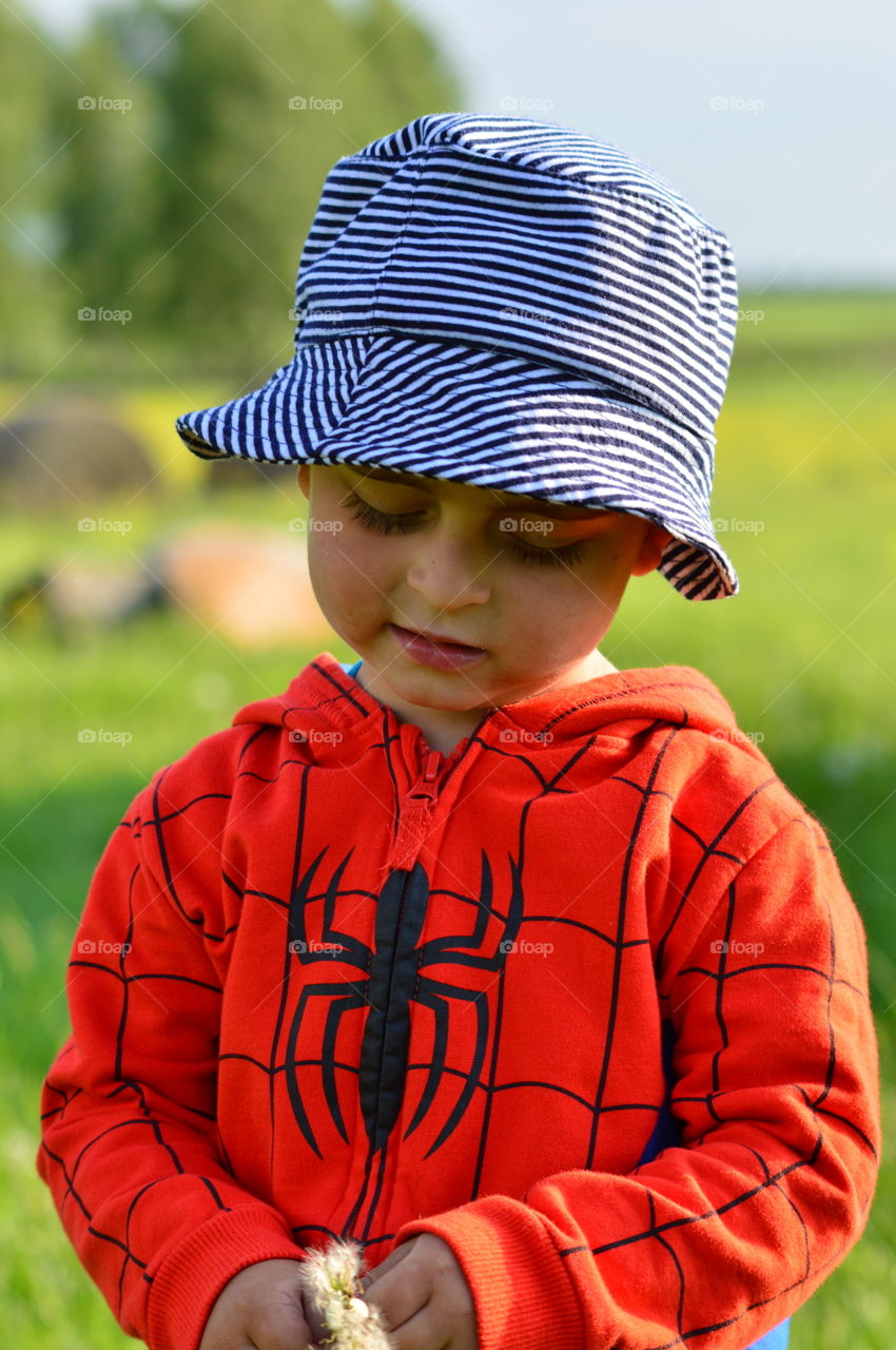 Little boy with a blower series