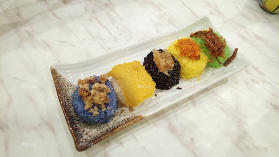 Thai Dessert Set #stickyrice #traditiinalthaidessert #colourful