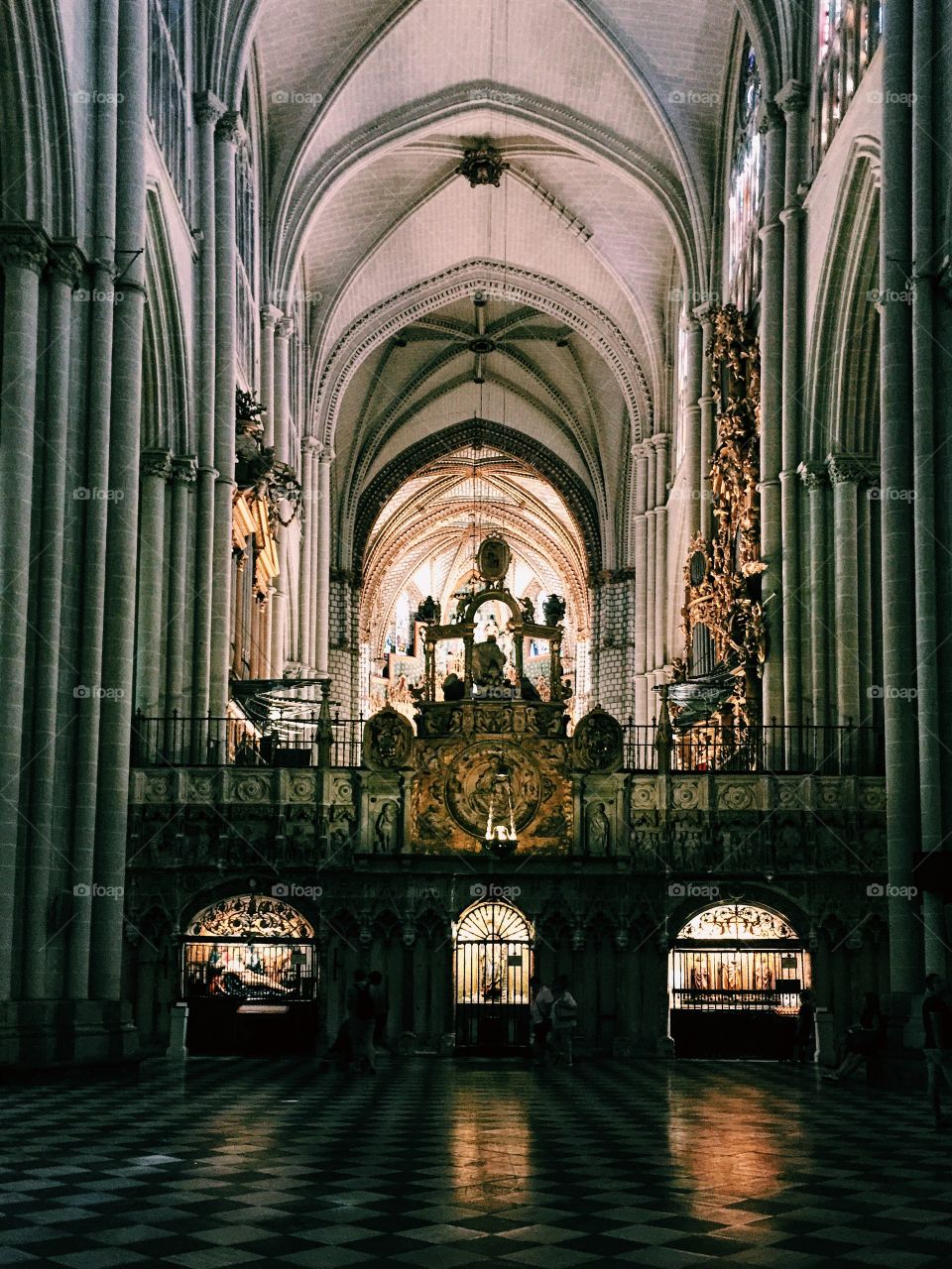 Interior of the cathedral in Toledo 