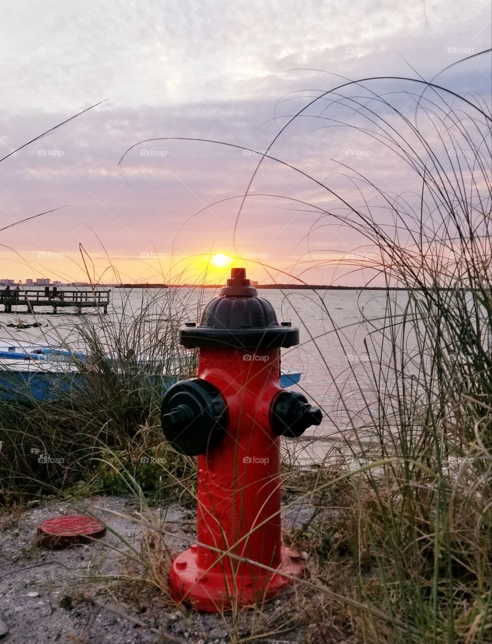 Red fire hydrant