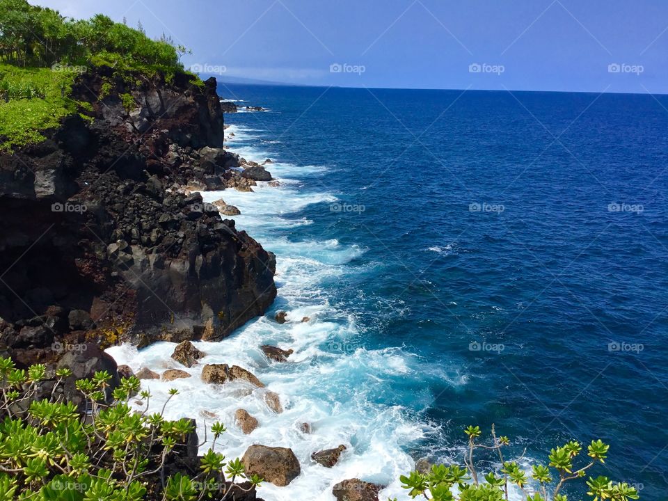 Sea cliffs, blu sky, beautiful water