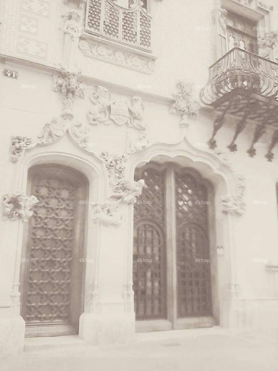 Casa Batllé's door, Barcelona, vintage