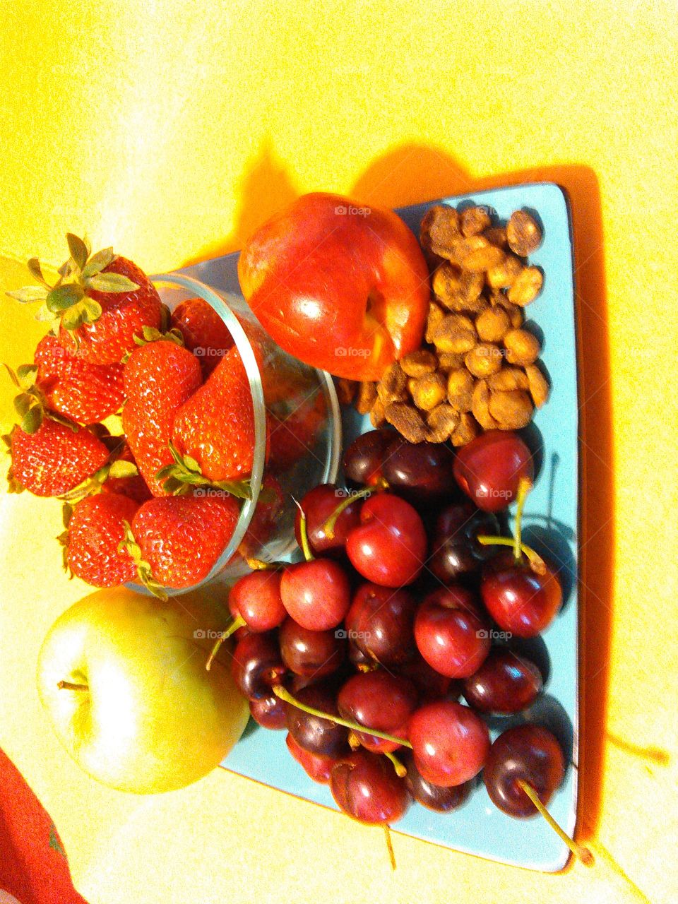 Healthy meal. Fruits and nuts