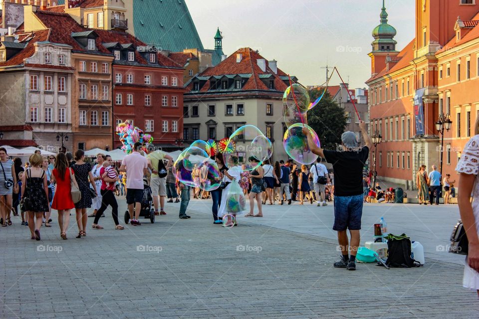 bubbles among the crowd