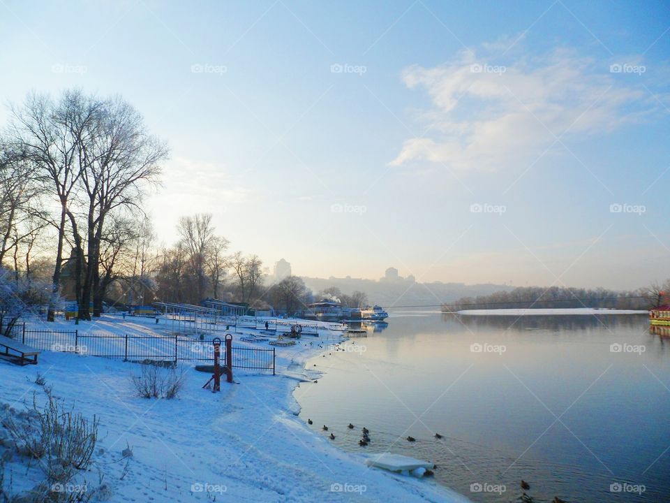 winter landscape of the Dnieper River, Kiev