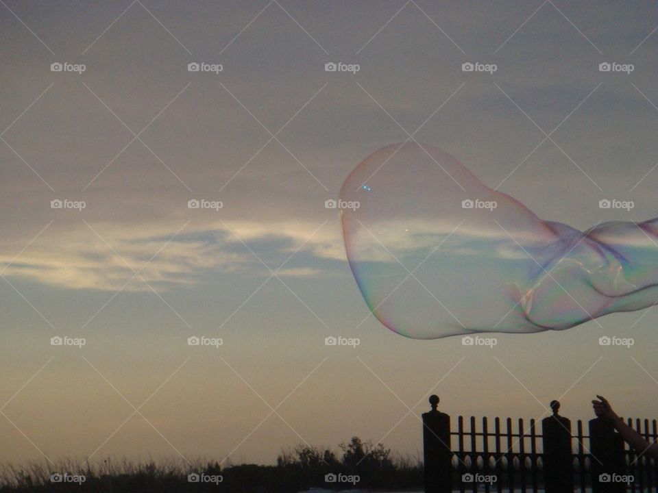 Bubble in the sunset 