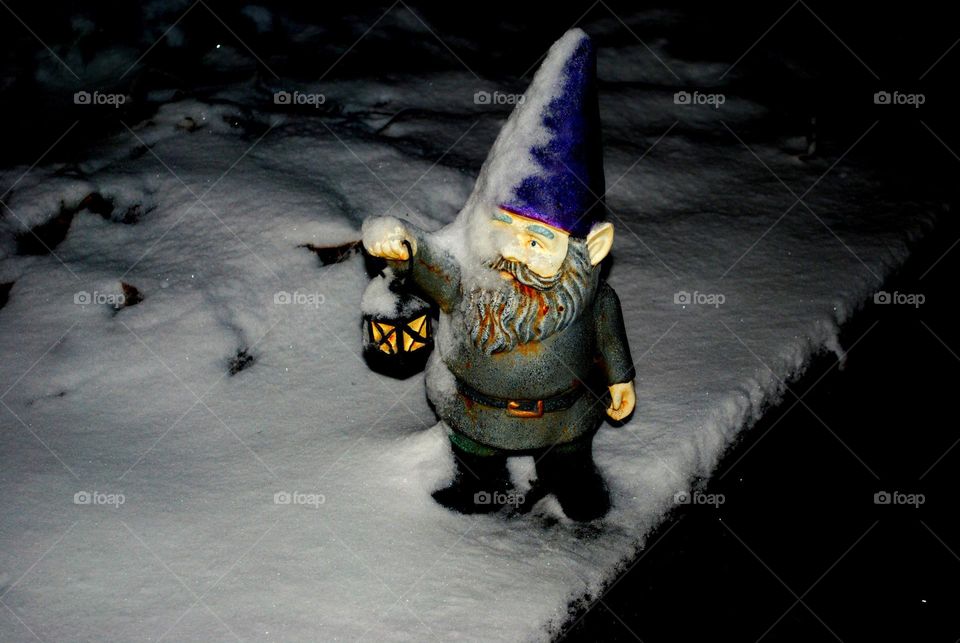 Snow gnome. Gnome in the snow