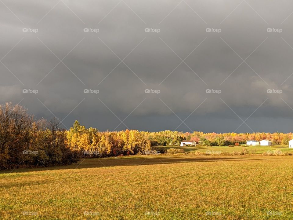Clouds and field