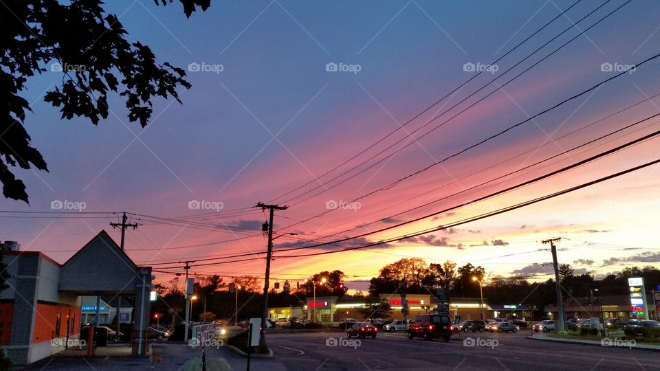 Sunset in the center