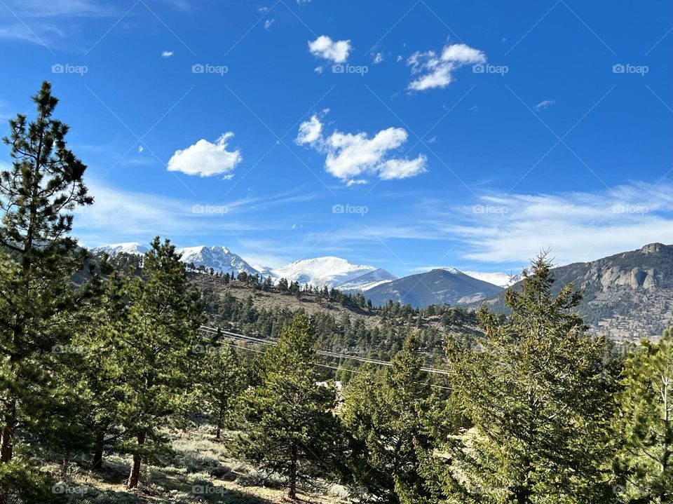 The incredible view of the Rocky Mountains from our cabin at the YMCA of the Rockies in Estes Park Colorado 