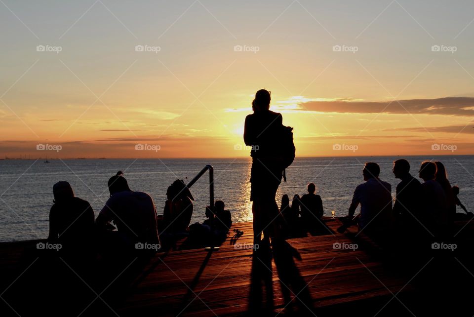 People enjoying sunset