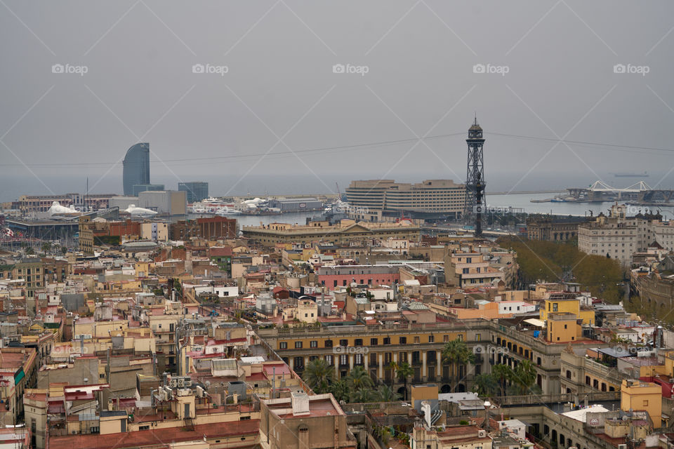 High angle view of barcelona city