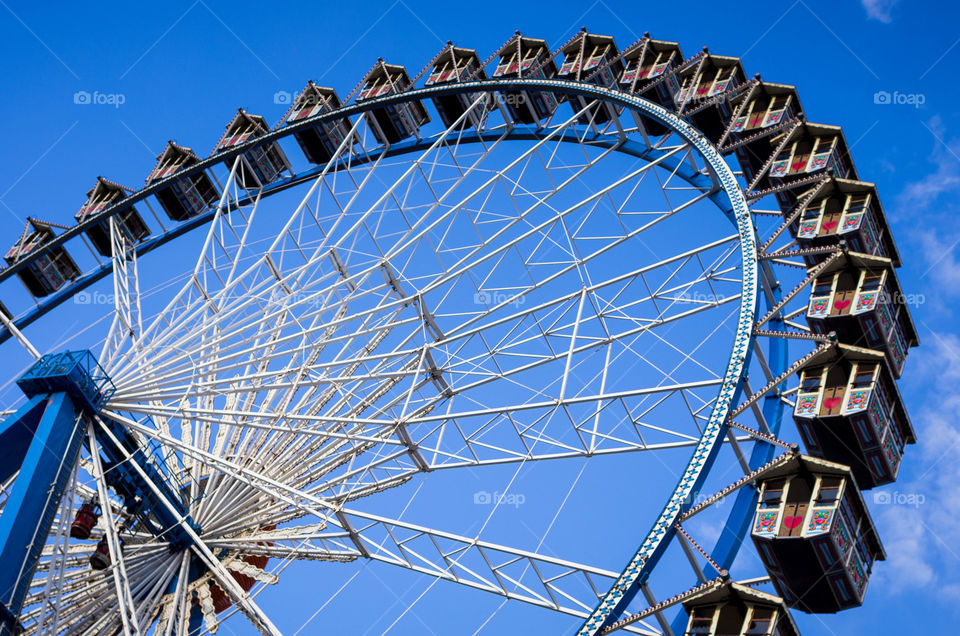 Giant wheel ride on a sunny day