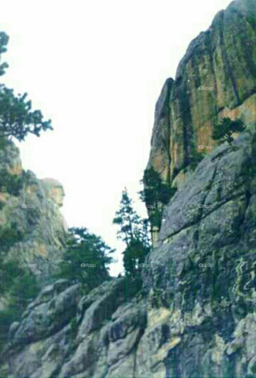 Side view of Mount Rushmore