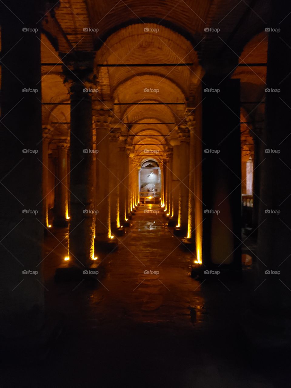 The Basilica Cistern in the depths of history. Istanbul, Turkey