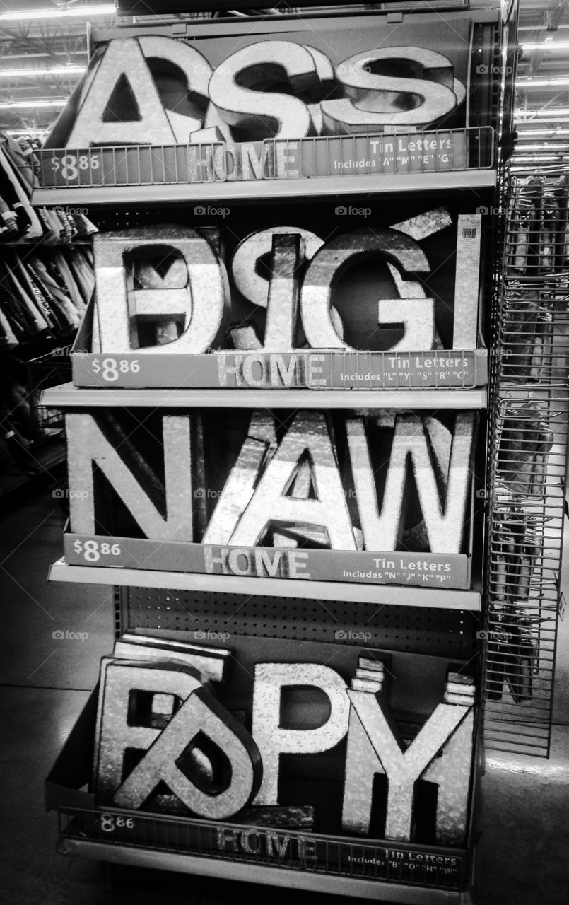 Fun with Letters. Making words in Walmart