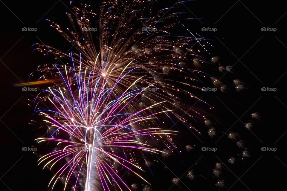 Long exposure fireworks shot on the 4th of July 