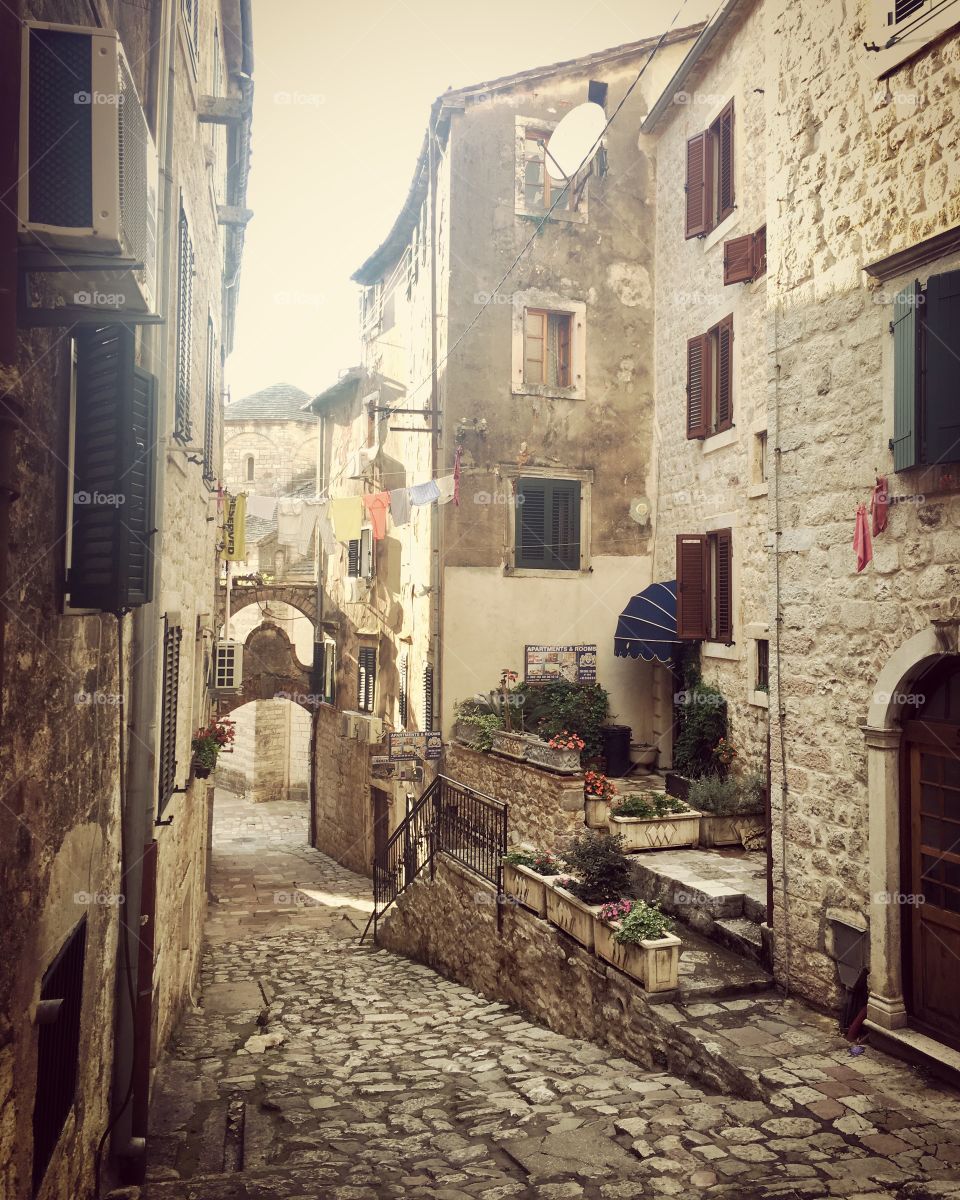Old italian style town of kotor montenegro