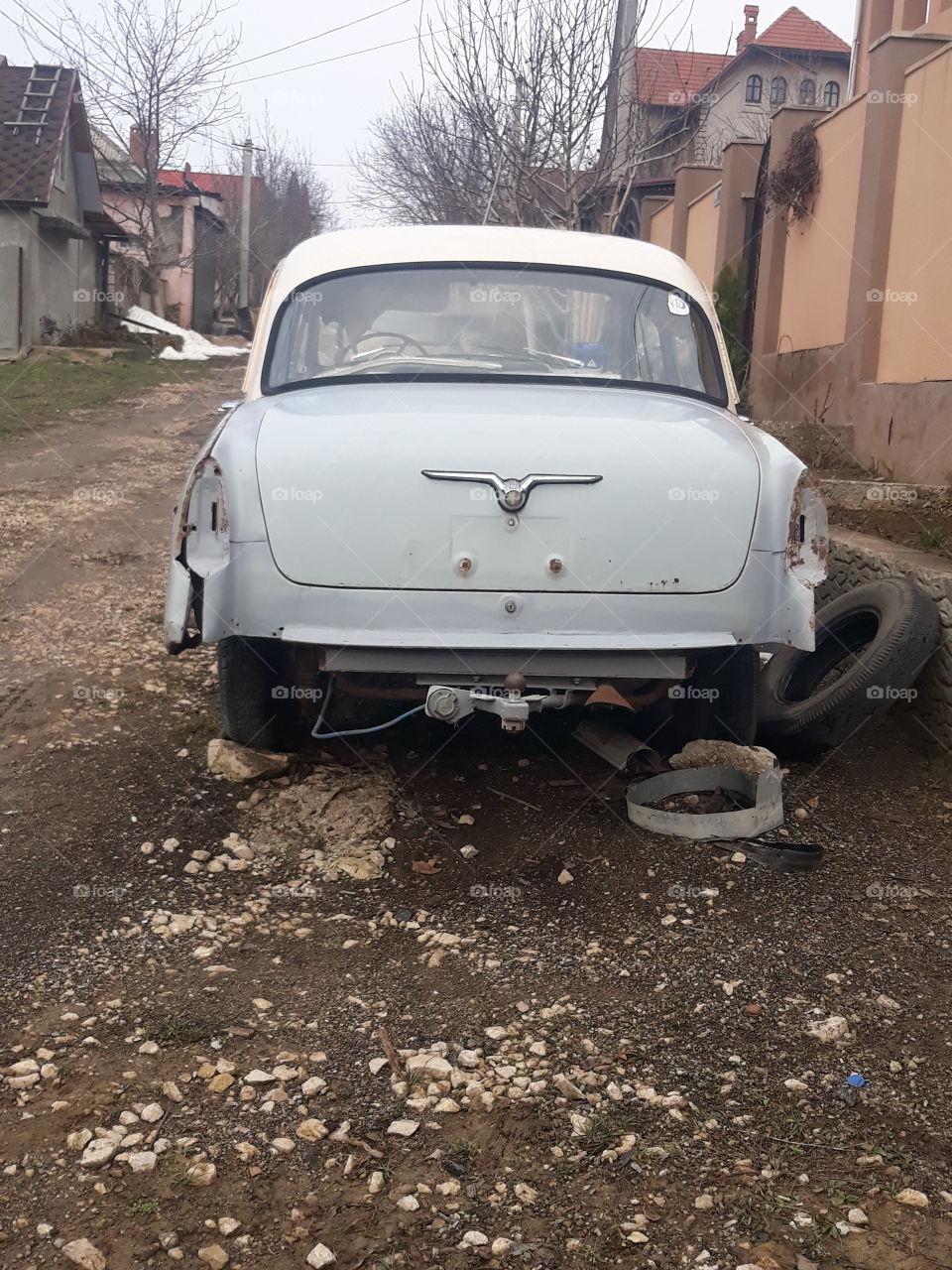 drag race with retro car