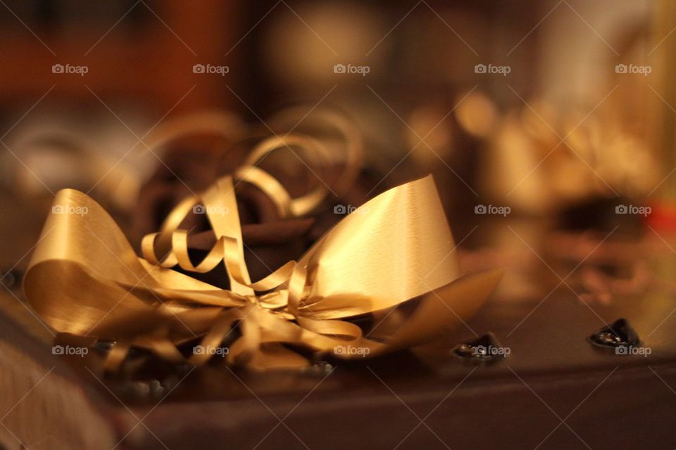 Ribbon on a birthday cake