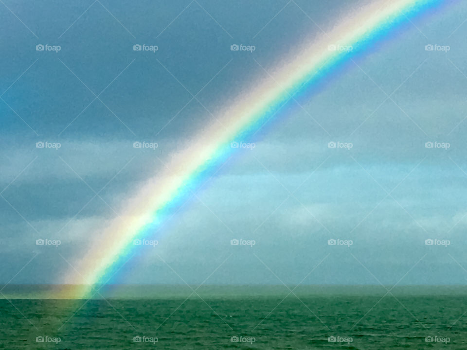 Rainbow over Spences Gulf in the Ayre peninsula south Australia near Whyalla 