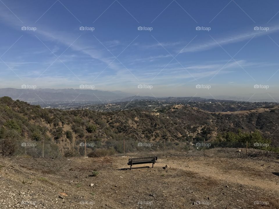 View of Los Angeles from Mulholland Drive above Encino.