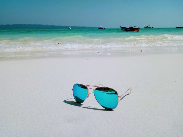 Ray-Ban sunglasses at beach