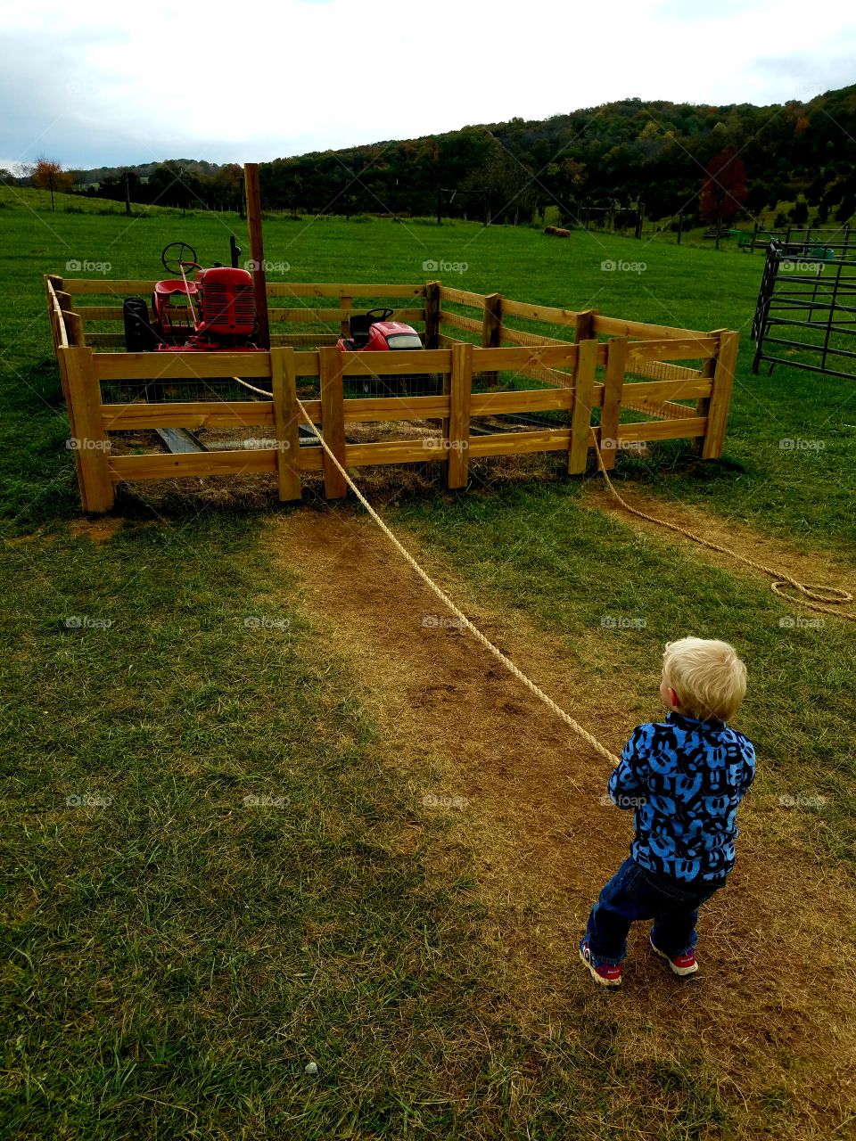 Tug of war with a tractor