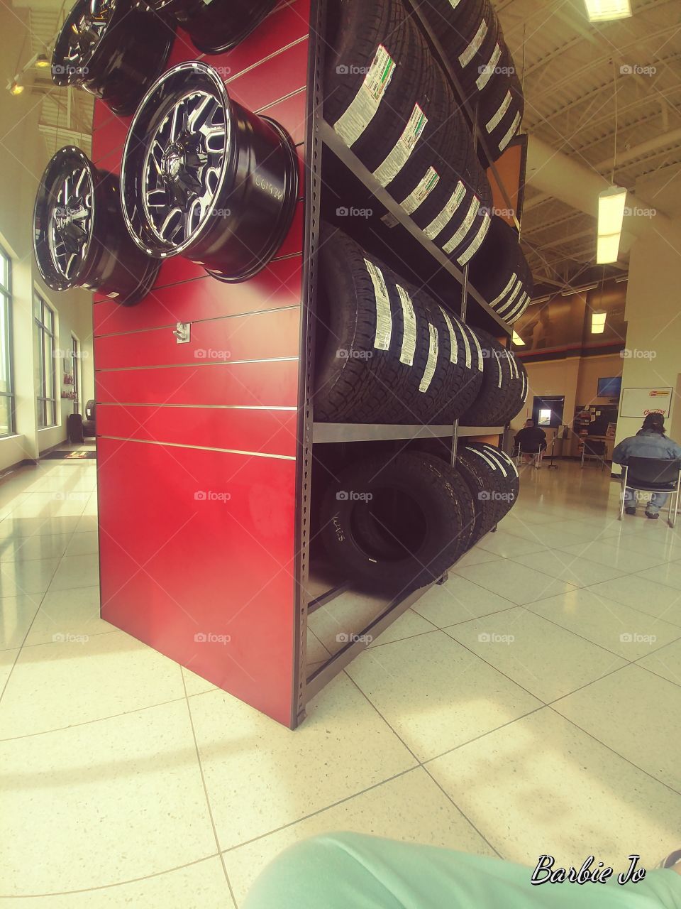 What a selection of tires and rims this girl is in heaven