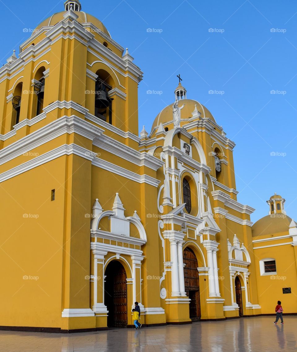 Basílica catedral Santa María of Trujillo city in Perú. A fusion of faith and colors. 