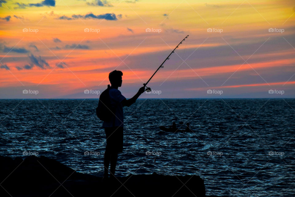 Sunset, Fisherman, Dawn, Water, Dusk