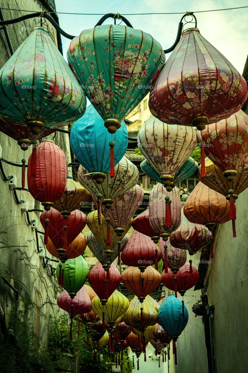 The hanging lanterns