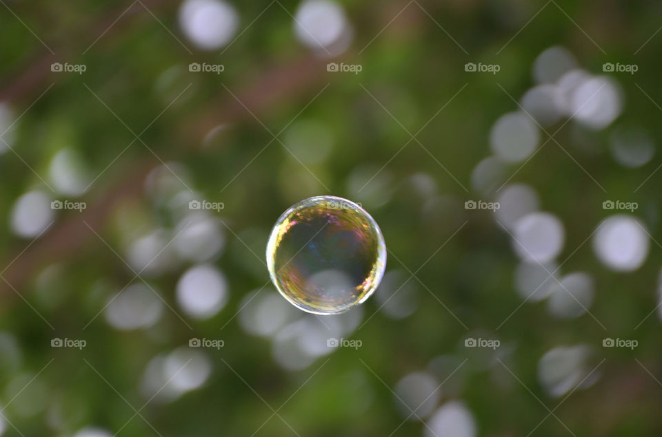 flying soap bubble round by hkjohan
