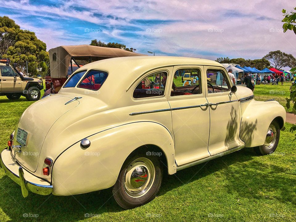 1959 Holden Business Sedan. 1959 Holden Business Sedan, manufactured in Australia, in a banana yellow 