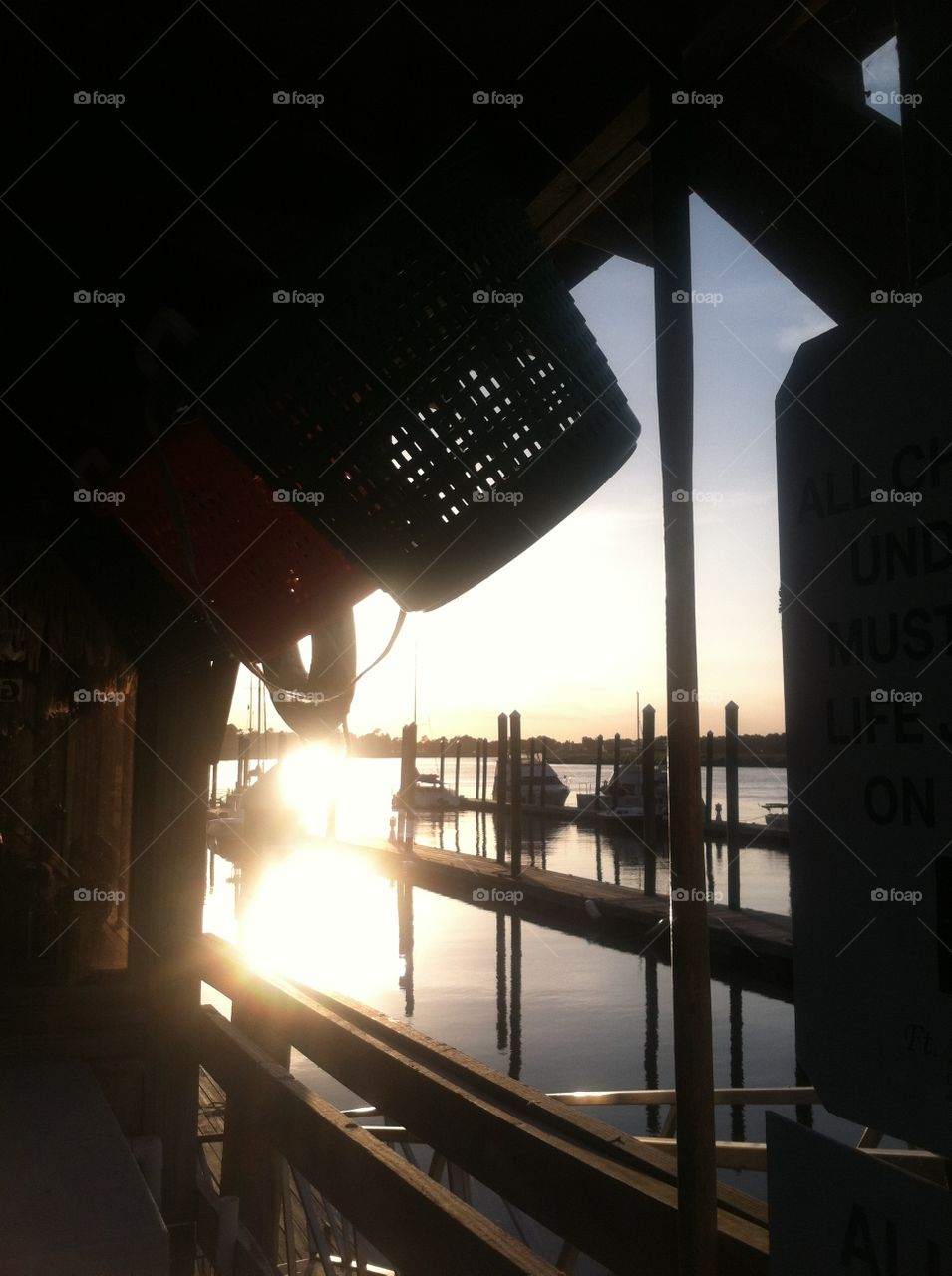 walking down the pier at a little seafood restaurant