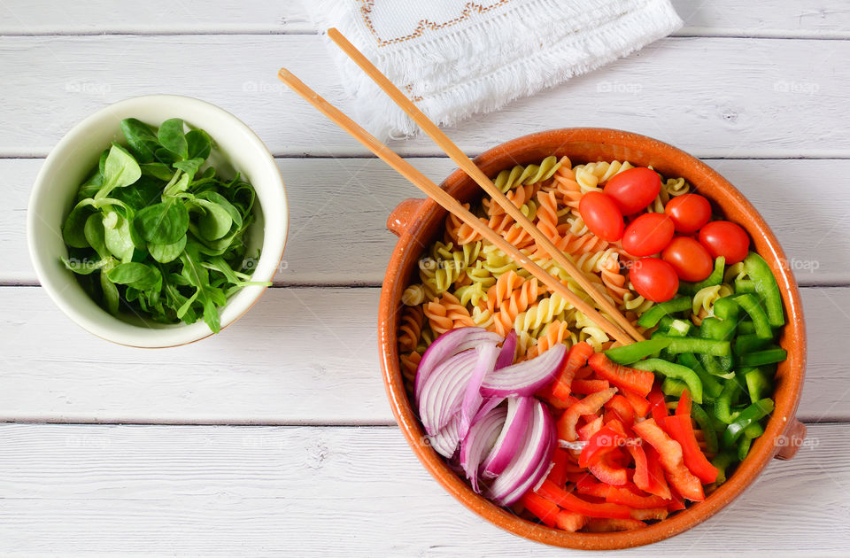 Pasta and vegetable salad