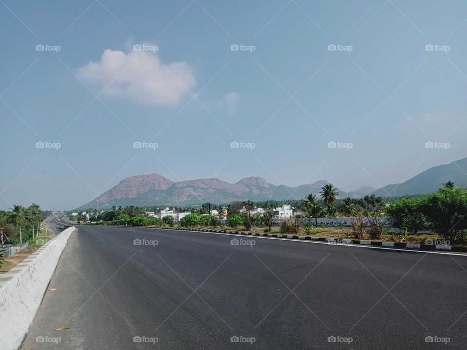 ravarma VanguvO / Clear Road  / Clouds / Small Mountain / Blue sky