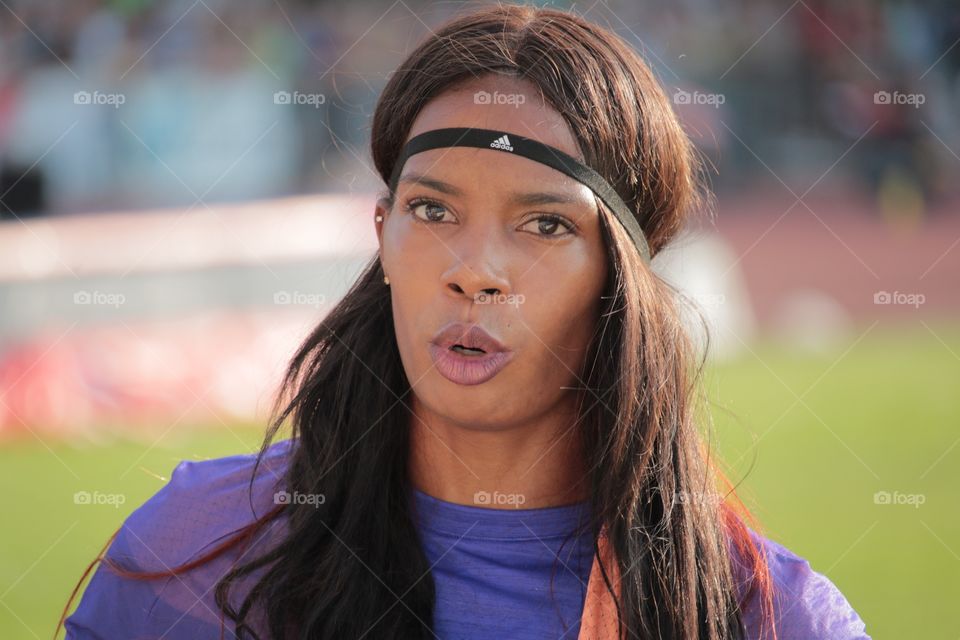 Williams Charonda(USA). American sprinter Charonda Williams at Spitzen Leichtathletik Luzern 2015