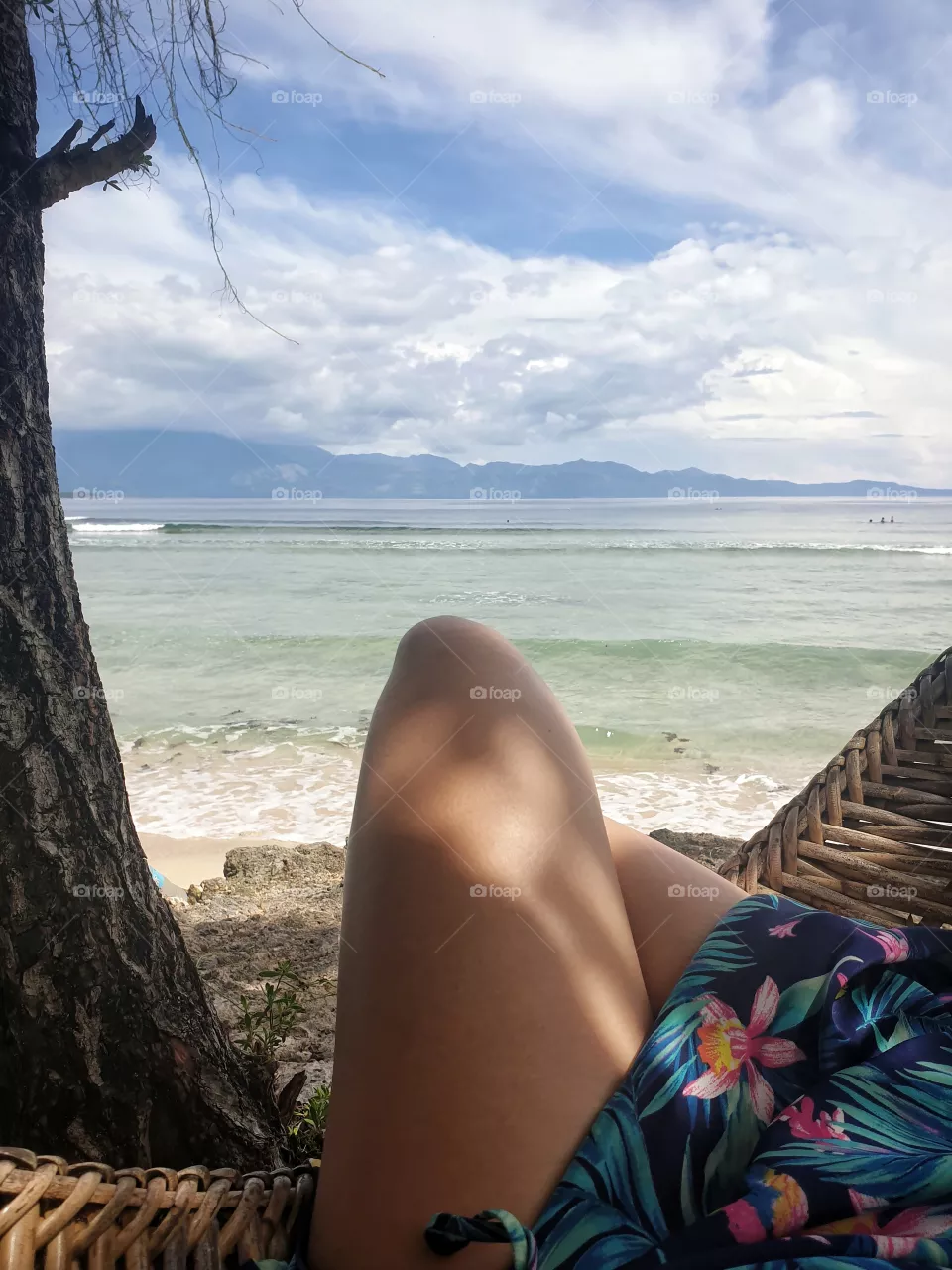 relaxing on hammock