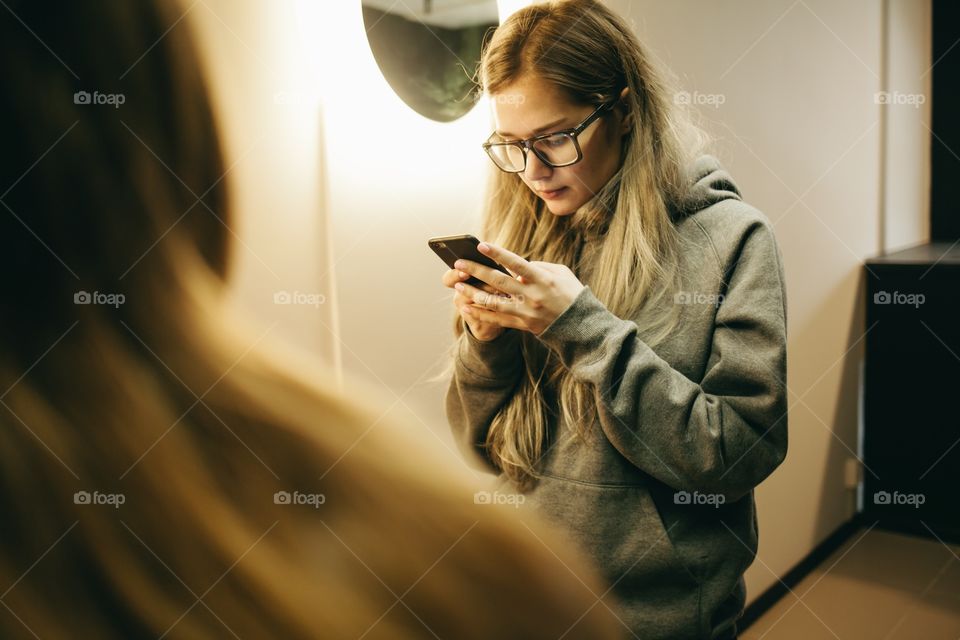 Girl typing 